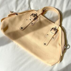 y2k made in italy cream leather‎ purse